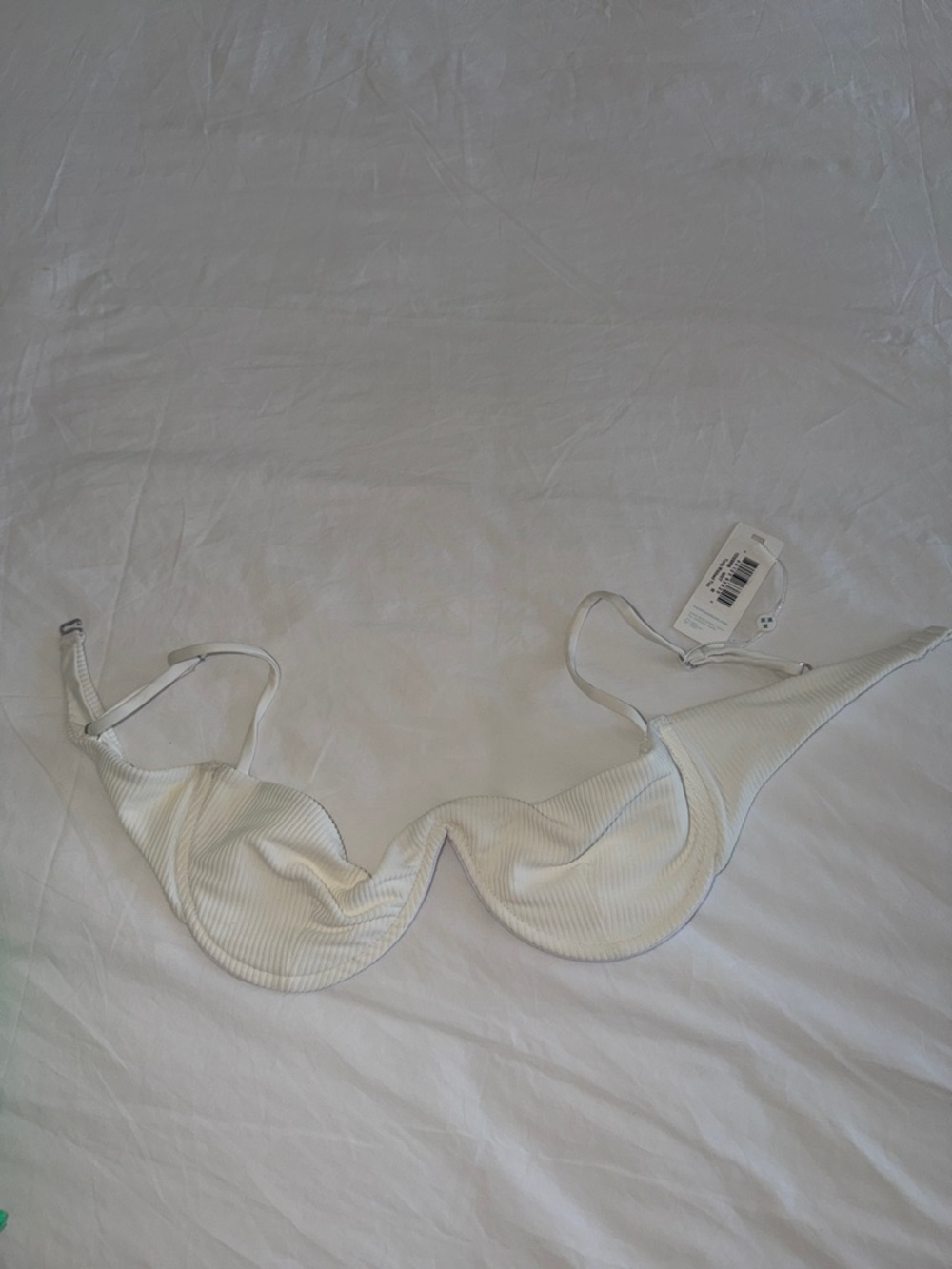 Frankie's Bikinis Ribbed Underwire Top in White